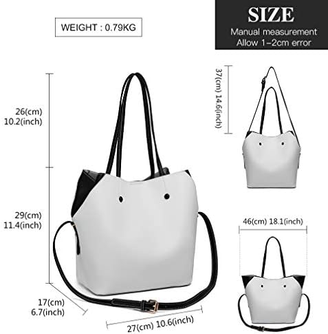 Miss Lulu Ladie Handbag 2 PCS Set Multi-Way Shoulder Tote Crossbody Bag Pu Leather