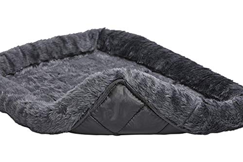 MidWest Homes for Pets - QuietTime XS-Hundebett - Kunstfell-Randpolster in Grau, ultraweich und maschinenwaschbar, für 59 cm große Käfige und Boxen, für kleine Hunde und Katzen