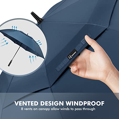 Image of NINEMAX Large Golf Umbrella Windproof Strong 54 /62 /68 Inch,Extra Big Golf Umbrellas Automatic Open Double Canopy for Gents Women