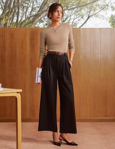 GRACE KARIN Women's 100% Merino Wool Base Layer Sweater, Fall Knit Long Sleeve Pullover Top, Casual Soft Slim Fit Shirt4