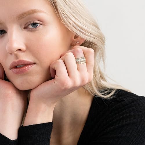 Roe Dolph Gold Engagement Rings for Women Non Tarnish Gold Plated Wedding Rings That Don't Tarnish Dainty Stackable Cubic Zirconia Rings Statement Wedding Bands Promise Rings Jewelry Gifts4