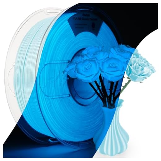 Amolen Glow in The Dark Filament Pla, Silk & Glow Blue 3D Printer Filament 1.75mm Blue, Best with UV Lamps, Dimensional Accuracy +/- 0.02 mm 1KG(2.2lb), Compatible with Most 3D Printers