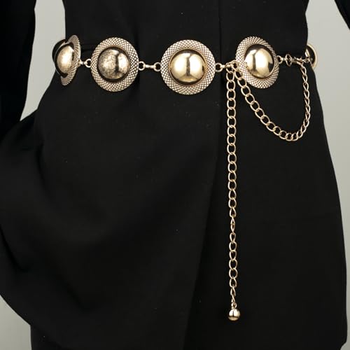 ILuvatar Western Metal Concho Belt for Women Cowgirl Waist Chain for Women Dress Pants Adjustable3