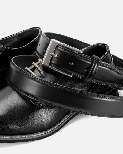 Image of CHAOREN Leather Dress Belt Men 2 Pack - 1 3 /8 inch Mens Belts for Work Business Casual Jeans