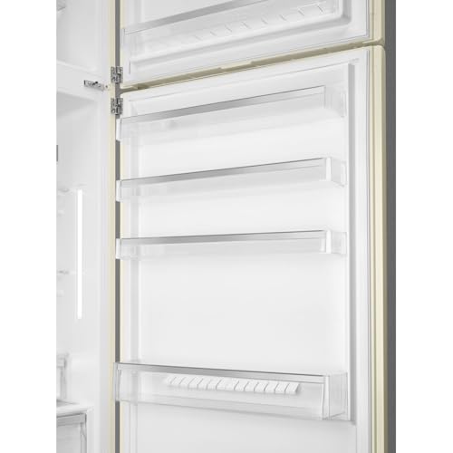 Image of Smeg FAB50 Retro Style Refrigerator - 19.28 cu. ft. Freestanding Fridge-Freezer, Dual Cooling, No-Frost, Adjustable Glass Shelves, Chrome Handle - White - Made in Italy