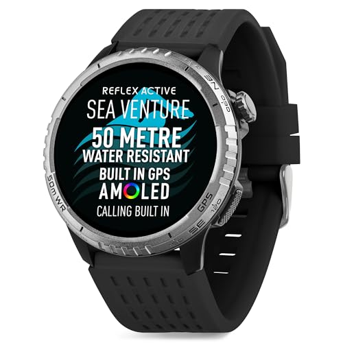 Reflex Active Sea Venture 50m Swim-Safe AMOLED GPS Black Strap Smart Watch
