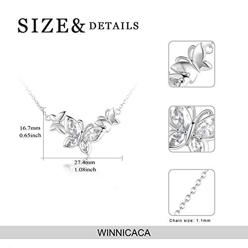 WINNICACA Butterfly Choker Necklace s925 Sterling Silver Birthstone Pendant Necklace Jewelry Gifts for Women Wife Wedding Birthday Christmas gifts3