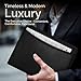 Black Zippered Leather Portfolio Binder - PU Leather Business Portfolio Organizer - Padfolio for Men & Women with US Letter Notepad, 10.5 Inch Tablet Pocket & Gift Box by Lautus Designs