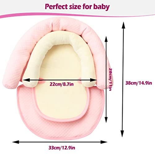 2-in-1 Baby Head Support, KAKIBLIN Infant Head Support for Car Seat, Baby Toddler Head, Neck, Body Soft Support for Carseat, Stroller, Light Pink