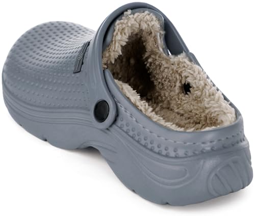 Womens Mens Fur Lined Clogs Waterproof Garden Shoes Winter Warm Fleece Lining Fuzzy House Home Slippers Indoor Outdoor Mules3