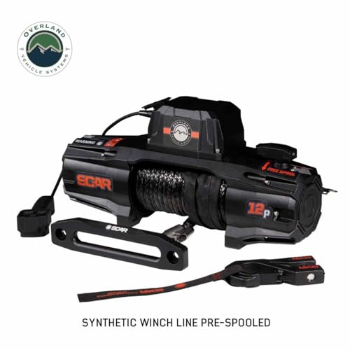 Winch eléctrico 12V 12,000 lb con cuerda sintética y mando inalámbrico miniatura 3