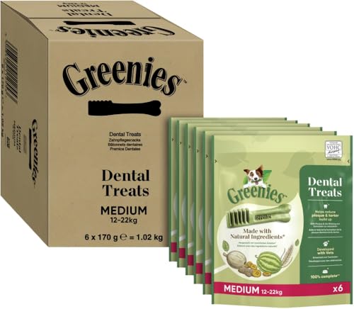 GREENIES Dental Treats Medium für Hunde von 12-22kg, 6 x 170g
