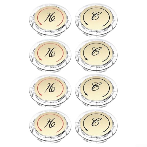 Rehoetom Botones de índice para grifos, 8 unidades, calcomanías indicadoras de calor y frío para pomos de ducha y manijas de fregadero, compatibles con grifos de doble mango marca H/C