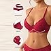 Women No Underwire Bras Comfortable Supportive Tshirt Push Up Bralettes Breathable Everyday Bras Red