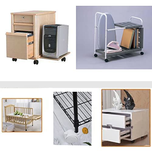 2 Inch Casters Swivel Stem Caster Wheel 1/4" - 20 X 1" New Pp Furniture Shelving Casters Replacement Castors With Brakes (With Brake-White) #TOP5