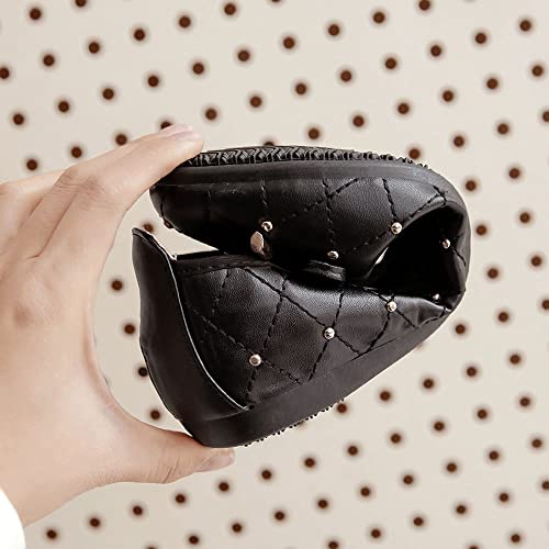 WENJIAZHIZHI Heart Buckle Plaid Ballet Flats Bow Party Dress Shoes for Women Dressy Comfortable Slip-On Loafers3