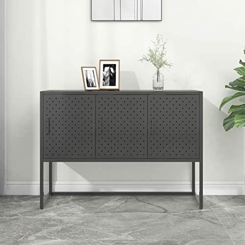 Camerina Aparador Antracita 105x35x75 cm Acero, Muebles, Armarios y Almacenamiento,Buffets y aparadores
