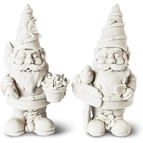 2-Pack of Garden Gnome Paint Your Own, Polyresin, 13 cm Cover