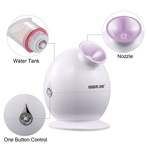 KINGDOMCARES Steamer 3-in-1 Warm Mist Moisturizing Facial Steamer Face Steamer Humidifier Hot Mist Clear Blackheads Acne Facial Hydration Home Sauna SPA Skin Care Atomizer Pink