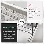 EVERIE Adjustable Bakeware Organizer Pot Lid Holder Rack for Pots, Cake Molds, Cutting Boards, Mats, Cookware, GS02SS, 7.7'' Deep by 12.6'' to 21.5'' Wide - Image 3