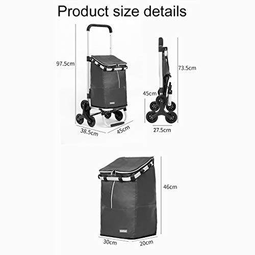 Shopping Trolley Foldable Three-Speed Telescopic Foldable Aluminum Shopping Cart The Whole Family Can Use Shopping Bag Detachable #TOP6
