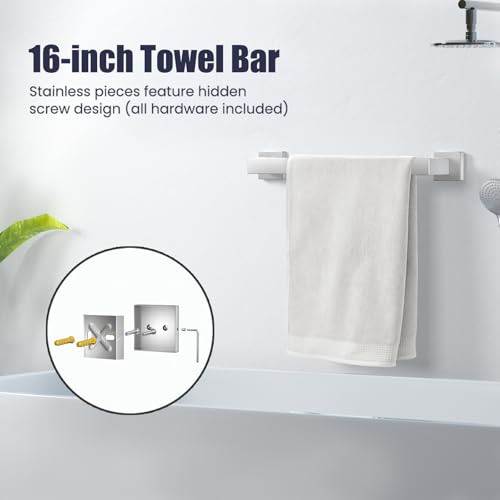 UPRONE Bathroom Hardware Accessories Set: Bath Towel Bar Set, Towel Racks for Bathroom Wall Mounted, SUS304 Stainless Steel (Brushed Nickel, 10-Pieces) - image 2