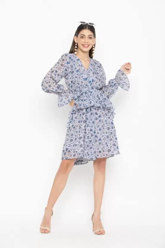 Image of Zilcon Women's Dresses for Women || Dress for Women || Western Dresses for Women || Women Dress || A-Line Maxi Dress (Medium, Grey)