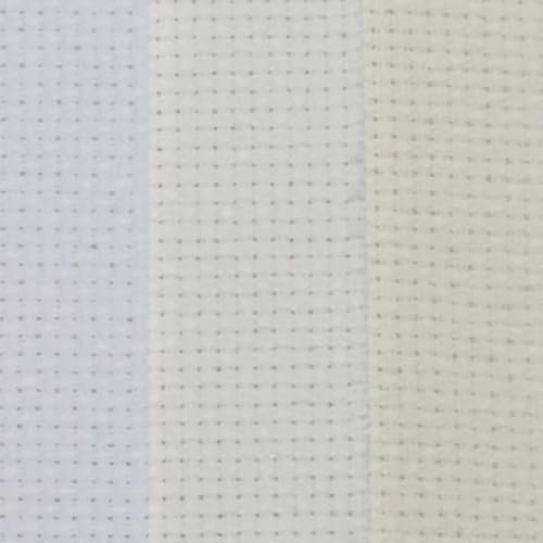 Image of KCS 3 pc of 15 inch x 18 inch(38cmx45cm) 14 Count Cross Stitch Cotton Aida Cloth Needlework Rolled Fabric Box,14CT,White+Antique White+Cream