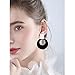 MIGUO STORE Unique Charm Black White Contrast Asymmetric Geometric Circle Earrings Personalized Fashion Hollow Sparkly Earrings for Women Gift (Black White Earrings)