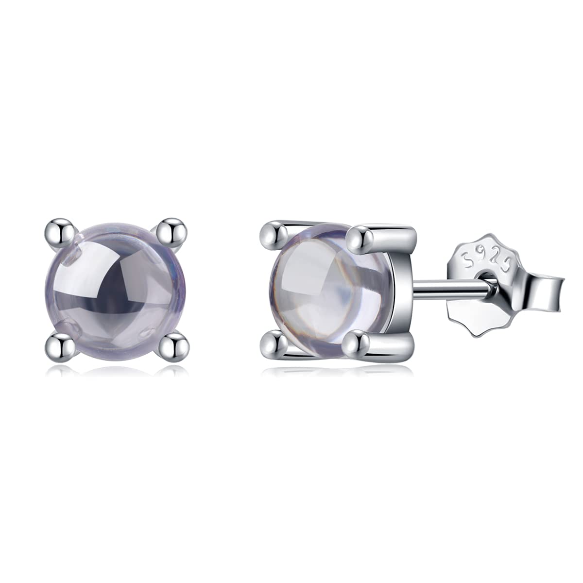 TIZU Birthstone Stud Earrings for Girls Hypoallergenic 925 Sterling Silver Cubic Zirconia Earrings for Women Happy Birthday Gift