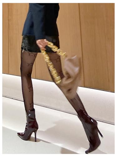 Women's Y2K Star Patterned Tights Sheer Mesh Fishnet Tights Sexy High Waisted Stockings Pantyhose2