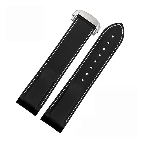 Bracelet silicone 20mm pour Omega Seamaster 300 en caoutchouc premium