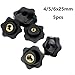 5PCS Star Knob Thumb Nuts, Six-Lobed Plastic and for Brass Hand Tightening Clamping Nuts for Machinery Equipment and Industrial Tools (5x25mm)