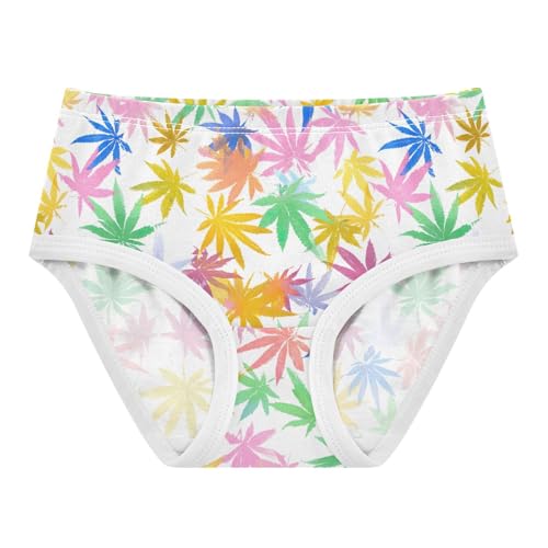 Animal Girls Underwear Toddlers 2t Cotton Panties for Girl Colorful Leaves Briefs Underpants