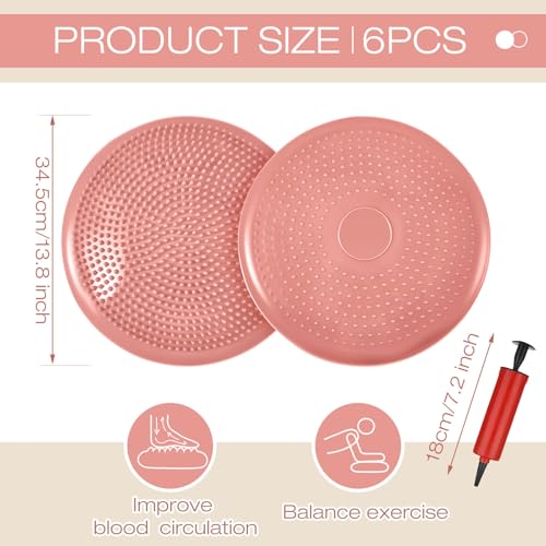Image of Amylove 6 Pcs Wiggle Seat Inflated Wobble Cushion for Sensory Kid 13 Inch Balance Disc Kids Flexible Seating Exercise Sensory Pad Chair Cushion for Classroom Office School(Hippie Boho)