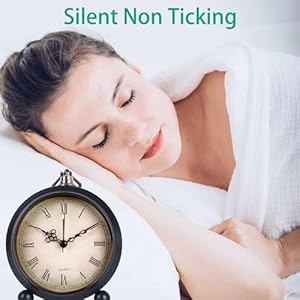 Pxy retro alarm clock for heavy sleepers 3d dial battery operated battery include 4 super silent analog alarm clock for kids with night light pt260 silver orange pt508 2 roman numbers  urban country home decor