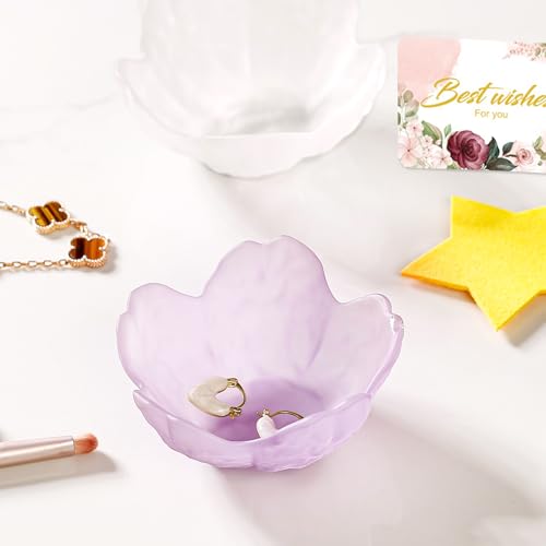 Image of Gifts for Women Flower Jewelry Dish Ring Holder Jewelry Tray Vanity Organizer Room Decor Aesthetic Dorm Bathroom Decor Decorative Trinket Dish for Rings Earrings Necklaces Friendship Birthday Gifts