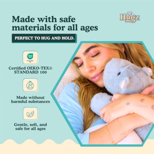 Image of Hugz Official Mochi The Hippo - Premium Weighted Stuffed Animal Plushie 3.8 lb for Adults & Kids - Microwavable - Heatable & Coolable - Super Soft Fur - Gift Ready Tube Packaging