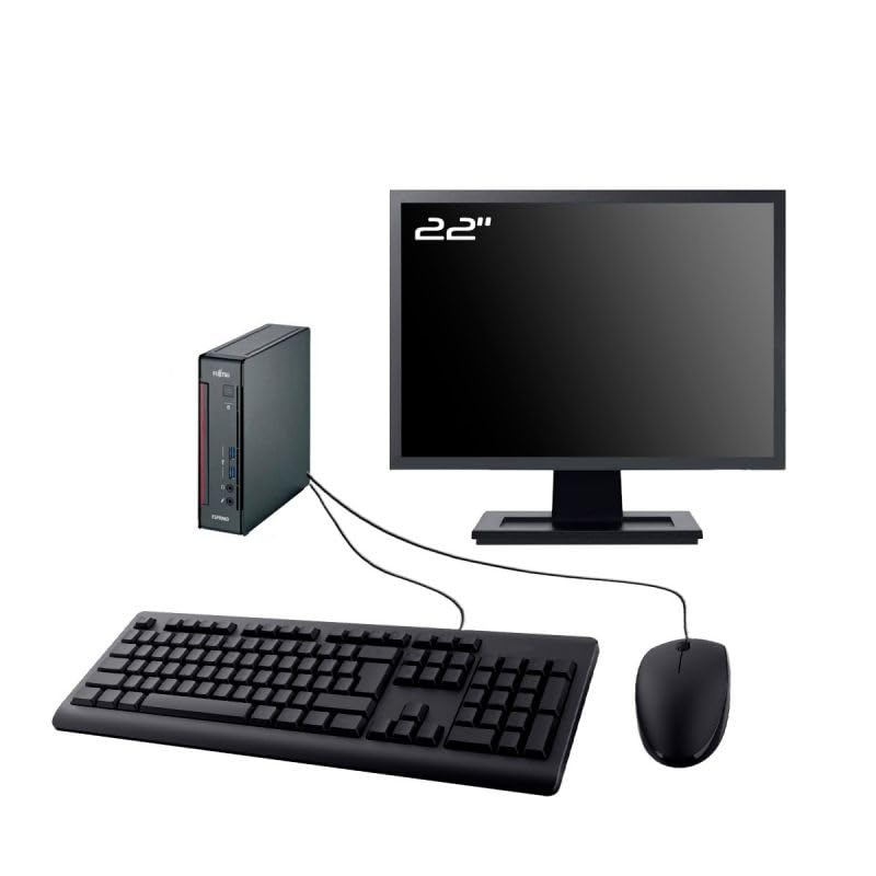 PC Fujitsu Esprimo Q556 Mini - Intel Core Pentium 2.9 Ghz (3 MB) - 16 GB DDR4 - SSD da 2 TB - Senza unità ottica - Cle USB Wifi - Windows 10 - Tastiera + Mouse + Schermo da 22