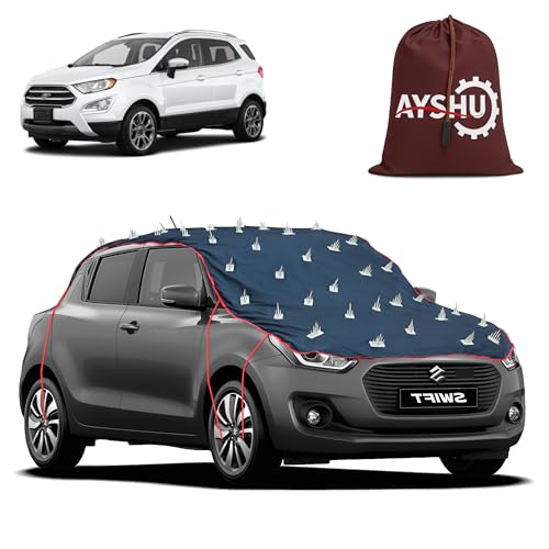 Image of AYSHU Water-Resistant Spike Car Cover for Ford Ecosport - Protects from Dogs, Monkeys, Dust, Sunlight & UV - Full Roof Universal Fit