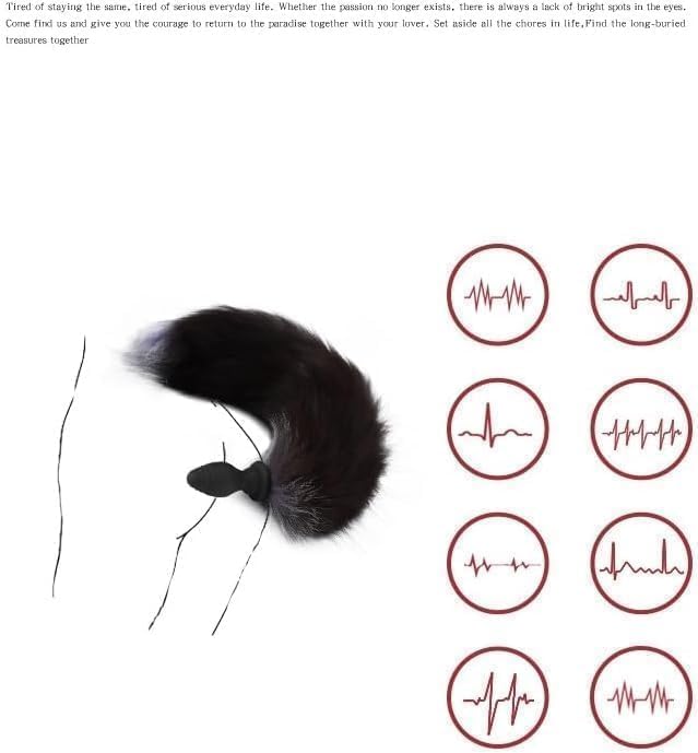 Vibrating Anal Plug Remote Control & Fox Ear Headband-Fox Tail Vibrator Butt... - Image 2