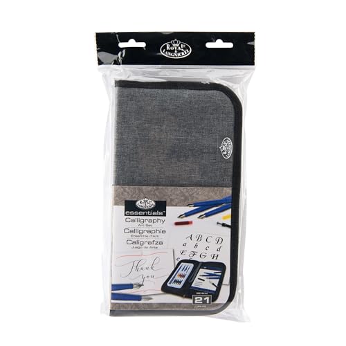 Kit de calligraphie Royal Langnickel Essentials 21 pièces avec trousse de transport