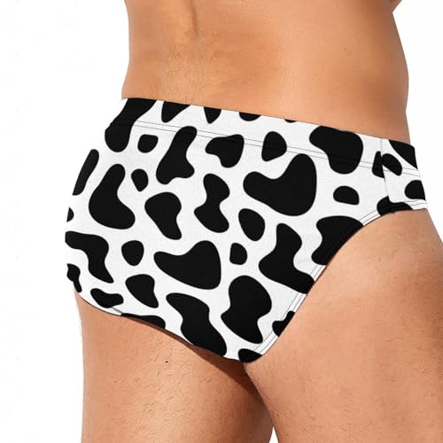 Cow Animal Pattern Men's Low Rise Swim Briefs Sexy Bikini Swimsuit Beach Swimwear3
