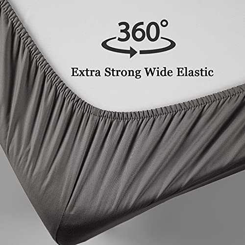 Sonoro Kate 100% Pure Egyptian Cotton Sheets Sets,Cooling Bed Sheets 800 Thread Count Long Staple Cotton,Sateen Weave For Soft And Silky Feel, Fits Mattress 16'' Deep Pocket (Dark Grey, Queen) #TOP5