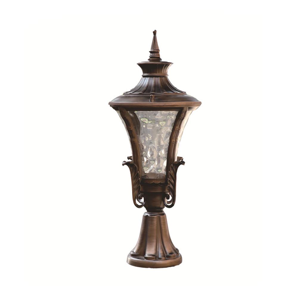 Faro de columna europeo de bronce para iluminar y decorar villas y jardines