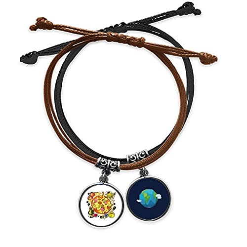 Pulsera de cuerda hecha a mano el regalo original para fanaticos de la pizza de Italia