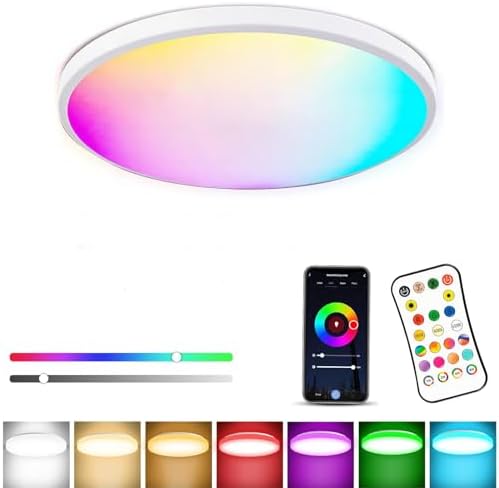Luminária LED Inteligente 24W 3000-6500K Redonda de Embutir Wi-Fi...
