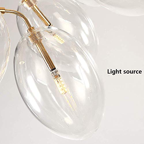 Luz de techo de decoración moderna G4 con esferas de cristal translúcido 7
