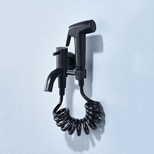 Kit de pulvérisateur de bidet à main double fonction pour WC noir