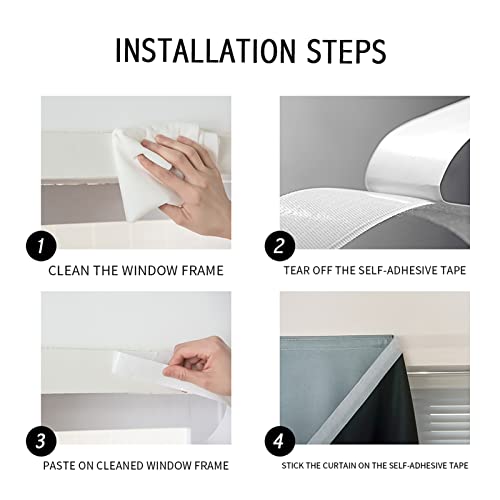 Cortinas autoadhesivas 100% opacas AJAZZ para oscurecer ventanas pequeñas de forma simple y fácil 3